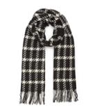 Reiss Tempest - Checked Wool Scarf In White, Womens