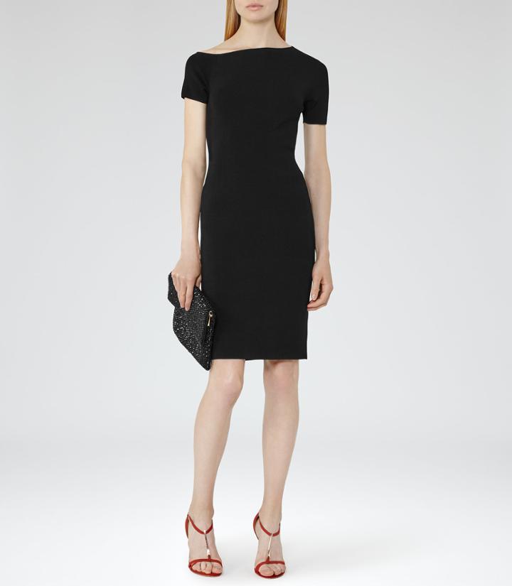 Reiss Palmer - Womens Off The Shoulder Dress In Black, Size 8
