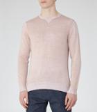 Reiss Tackler - Mens Faded Cotton Jumper In Pink, Size S