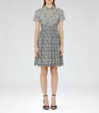 Reiss Emerson - Womens Pique Floral Dress In Grey, Size 4