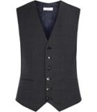 Reiss Gaffer W - Mens Check Weave Waistcoat In Grey, Size 36