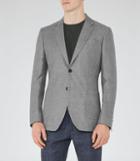 Reiss Campbell - Mens Wool And Linen Blazer In Grey, Size 34