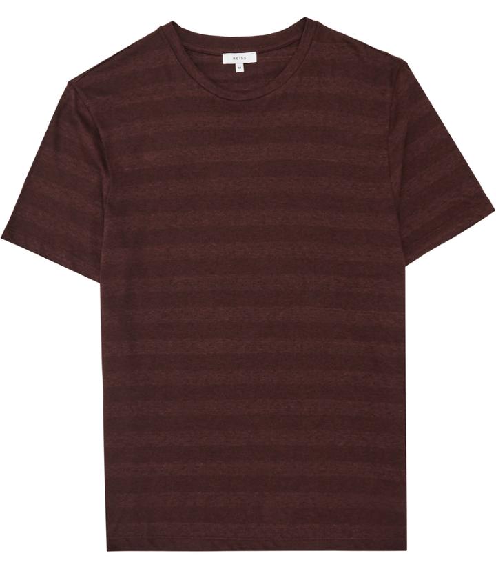 Reiss Silves - Mens Mottled Stripe T-shirt In Purple, Size Xs