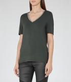 Reiss Flossy - Womens Embellished T-shirt In Green, Size S