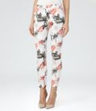 Reiss Selena Trouser - Womens Printed Trousers In White, Size 6