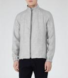 Reiss Motive - Mens Linen Textured Jacket In Grey, Size S