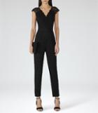 Reiss Manola - Womens Lace Jumpsuit In Black, Size 4