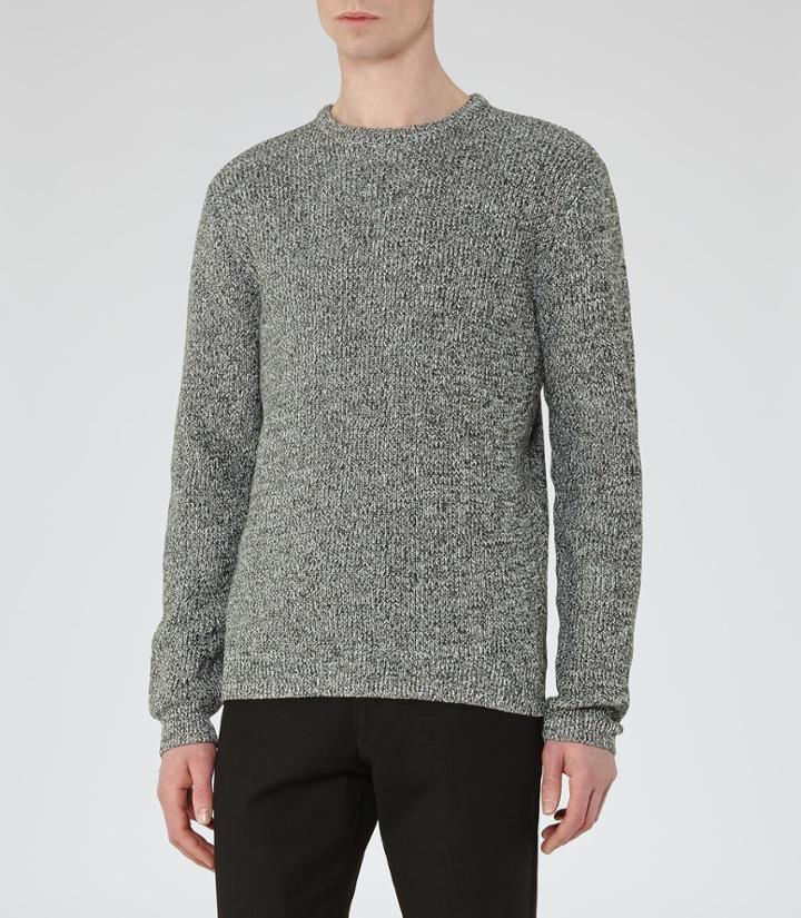 Reiss Twister - Multi Yarn Jumper In Green, Mens, Size Xs