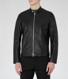 Reiss Brooklyn - Mens Leather Jacket In Black, Size Xs