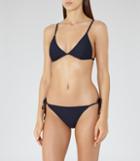 Reiss Phoenix T - Womens Ribbed Bikini Top In Blue, Size Xs