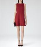 Reiss Sara - Womens Panelled Dress In Red, Size 14