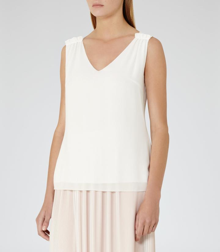 Reiss Star - Womens Shoulder-detail Tank Top In White, Size 4
