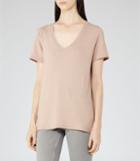 Reiss Leia - Womens Metallic T-shirt In Brown, Size Xs