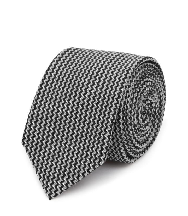 Reiss Isor - Zig-zag Patterned Tie In White, Mens