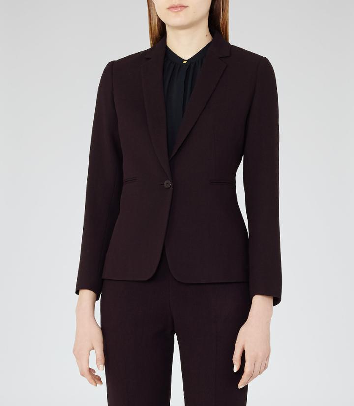 Reiss Camila Jacket - Womens Textured Blazer In Blue, Size 6