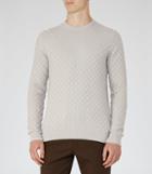 Reiss Prima - Check Weave Jumper In Grey, Mens, Size Xs