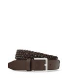 Reiss Tower - Mens Leather Plait Belt In Brown, Size 30