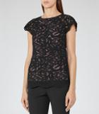 Reiss Sol - Womens Lace Top In Black, Size 6
