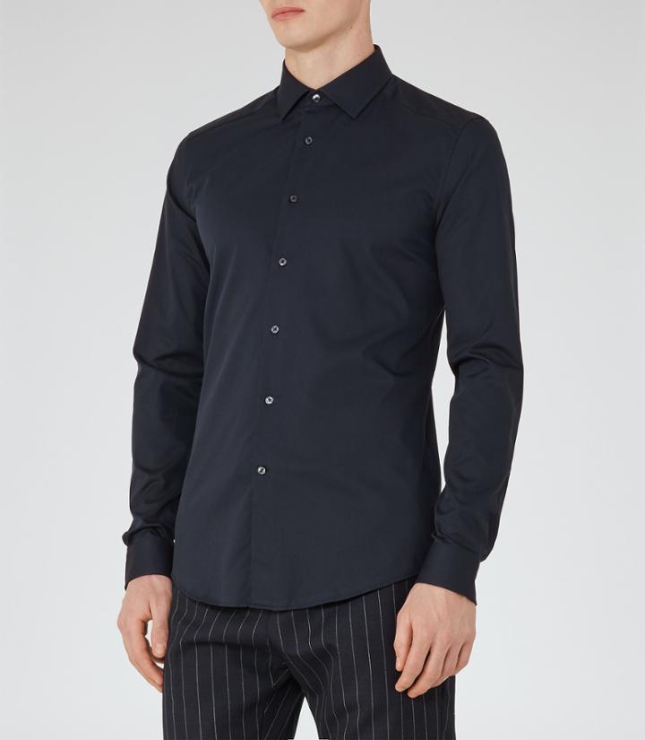 Reiss Steer - Slim-fit Shirt In Blue, Mens, Size Xs
