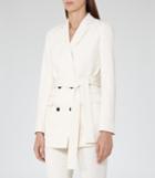 Reiss Angie - Double-breasted Blazer In White, Womens, Size 0