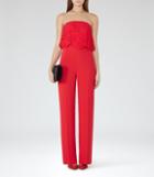 Reiss Natalie - Womens Lace-top Jumpsuit In Red, Size 4