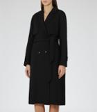 Reiss Verdi - Womens Military Trench Coat In Black, Size 6