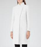 Reiss Hollie - Womens High-collar Wrap Coat In Grey, Size 4