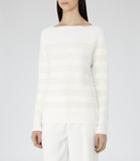 Reiss Orphilla - Womens Textured-stripe Jumper In White, Size S