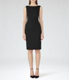 Reiss Dartmouth Dress - Textured Tailored Dress In Black, Womens, Size 0