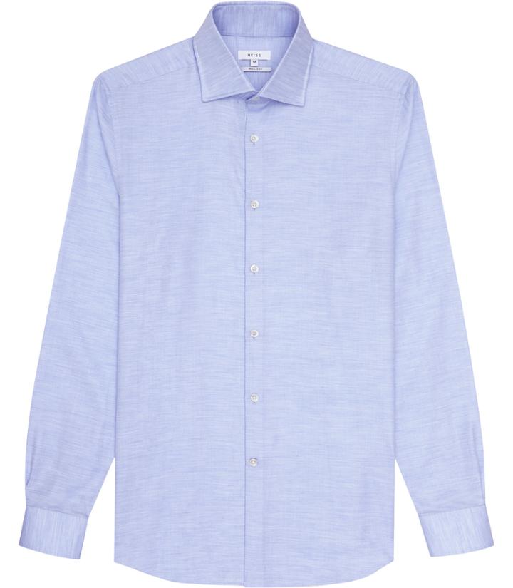 Reiss Pierre - Mens Linen Shirt In Blue, Size Xs