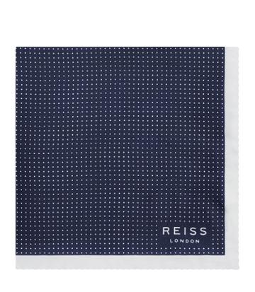 Reiss Nou - Mens Silk Dotted Pocket Square In Blue
