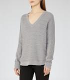Reiss Annoush - Tonal Textured Jumper In Brown, Womens, Size S
