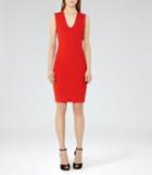 Reiss Elspeth - Womens Knitted Cowl-neck Dress In Red, Size 4