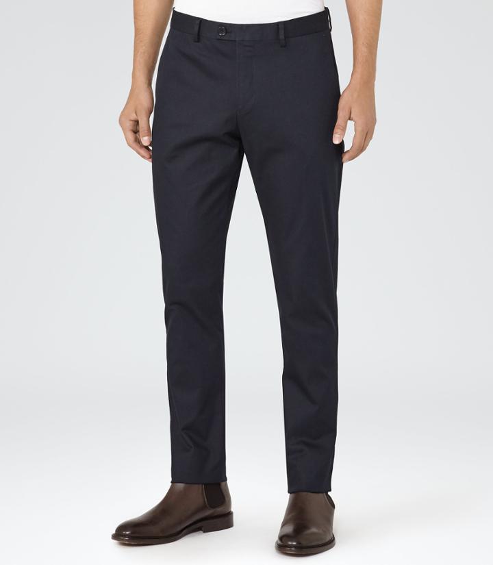 Reiss Medway - Mens Twill Chinos In Blue, Size 32