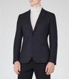 Reiss Jennings - Mens Tonal Check Blazer In Blue, Size 36