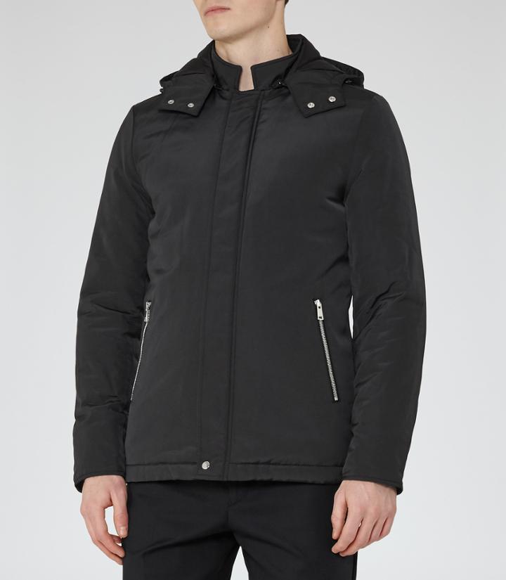 Reiss Elstree - Mens Casual Hooded Jacket In Blue, Size Xs