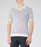 Reiss Thompson - Textured Polo Shirt In Grey, Mens, Size Xs