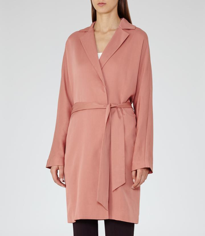 Reiss Manhattan - Womens Fluid Trench Coat In Red, Size 6