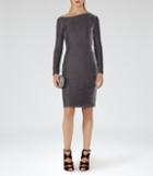 Reiss Xeni - Womens Velvet Dress In Grey, Size 4