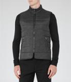 Reiss Mortimer - Mens Quilted Gilet In Black, Size S