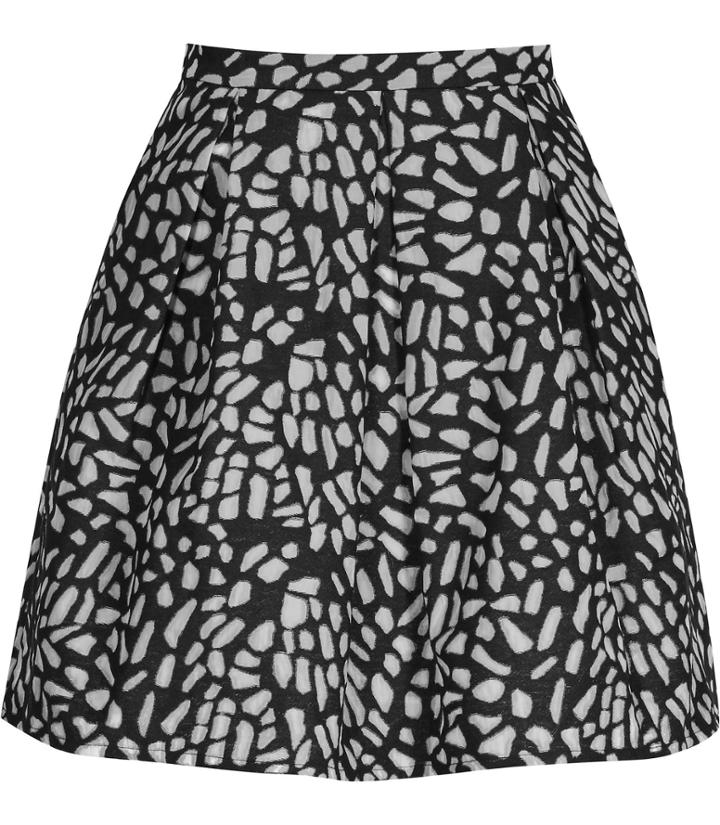 Reiss Fray - Womens Jacquard Mini Skirt In White, Size 4