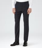 Reiss Carter - Mens Slim Jacquard Weave Trousers In Blue, Size 28