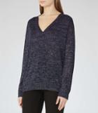 Reiss Fontaine - Womens Metallic Jumper In Blue, Size Xs