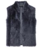 Reiss Tessa - Womens Reversible Shearling Gilet In Blue, Size Xs