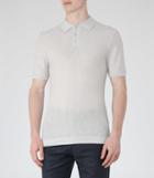 Reiss Ramsey - Textured Polo Shirt In Grey, Mens, Size Xs