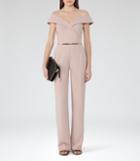 Reiss Adina - Off-the-shoulder Jumpsuit In Pink, Womens, Size 0