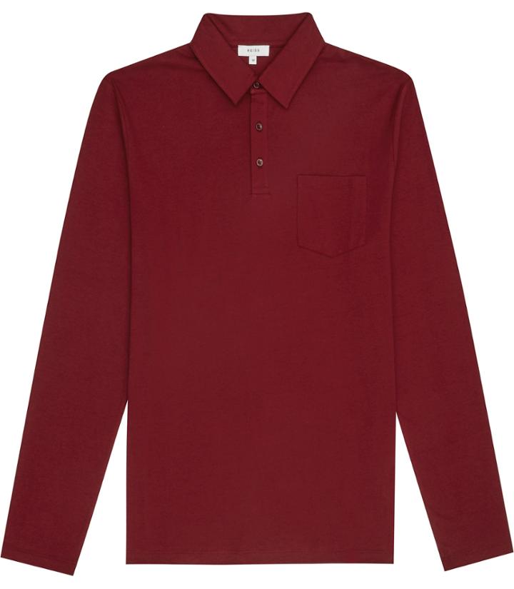 Reiss Parry - Mens Patch Pocket Polo Shirt In Red, Size L