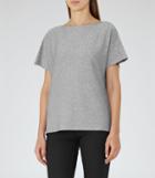 Reiss Sami - Metallic V-neck T-shirt In Grey, Womens, Size Xs