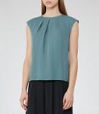 Reiss Sylvia - Womens Button-back Tank Top In Blue, Size 4