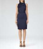 Reiss Rana - Womens Halterneck Dress In Blue, Size 4